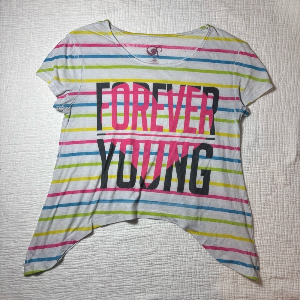OP Women's Striped Blouse with Graphic Print